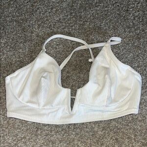 White tie back bikini top